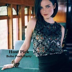 Anthro Meadow Rue Metallic Velvet Tank